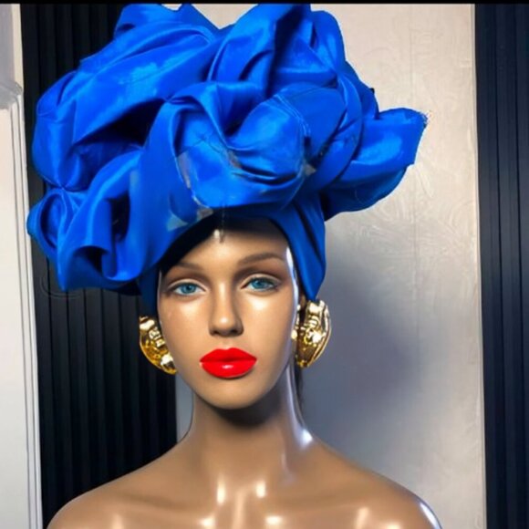 HANDMADE OVERSIZED Ireti Bloom TURBAN - Picture 4 of 11